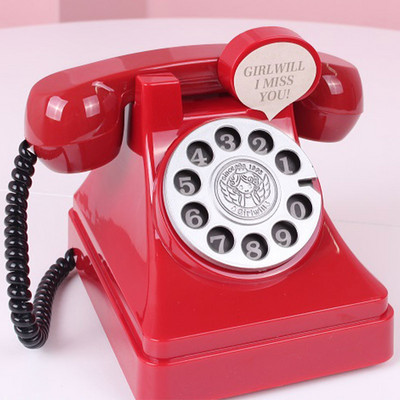 Retro telefon malacpersely műanyag kreatív ajándék gyerekeknek otthoni nappali boros szekrény dekoratív díszek kézműves