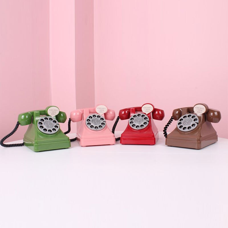 Retro telefon malacpersely műanyag kreatív ajándék gyerekeknek otthoni nappali boros szekrény dekoratív díszek kézműves