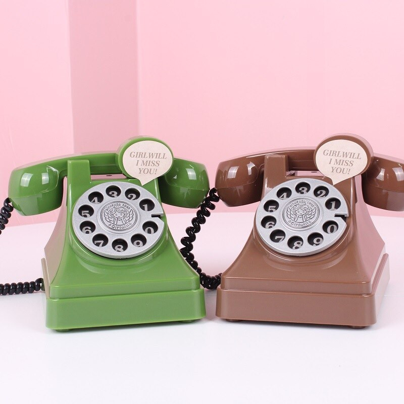 Retro telefon malacpersely műanyag kreatív ajándék gyerekeknek otthoni nappali boros szekrény dekoratív díszek kézműves