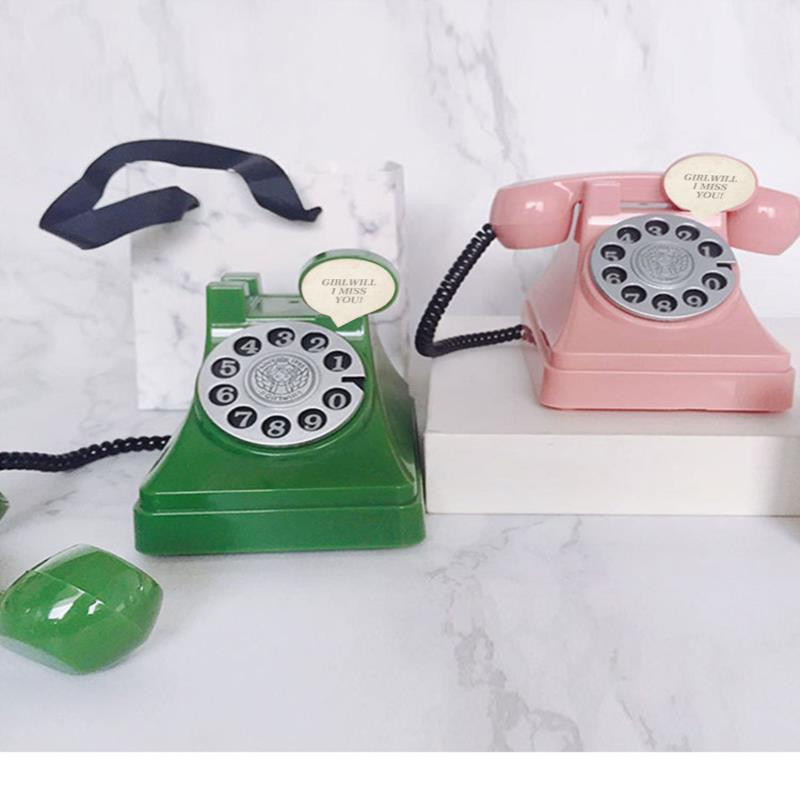 Retro telefon malacpersely műanyag kreatív ajándék gyerekeknek otthoni nappali boros szekrény dekoratív díszek kézműves