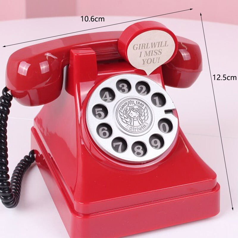 Retro telefon malacpersely műanyag kreatív ajándék gyerekeknek otthoni nappali boros szekrény dekoratív díszek kézműves