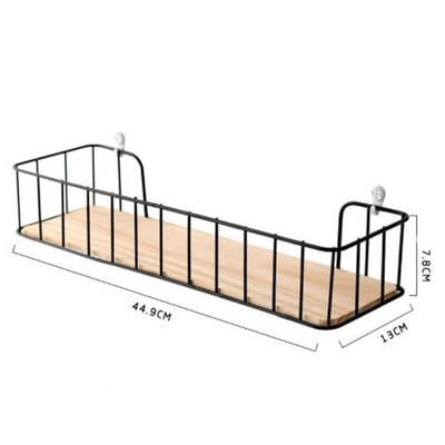 1db fekete horgok vaskeretes tároló állvány Egyszerű fali polc díszek fából készült szoba dekoráció otthoni dekoráció stílusa házőrző