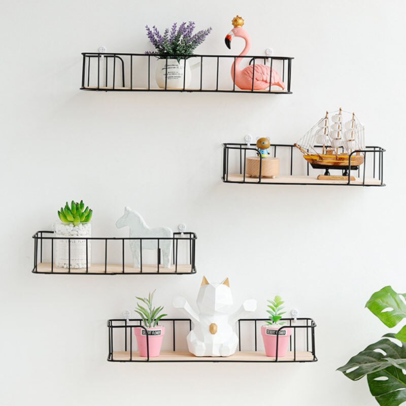 1db fekete horgok vaskeretes tároló állvány Egyszerű fali polc díszek fából készült szoba dekoráció otthoni dekoráció stílusa házőrző