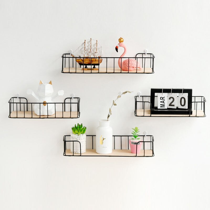 1db fekete horgok vaskeretes tároló állvány Egyszerű fali polc díszek fából készült szoba dekoráció otthoni dekoráció stílusa házőrző