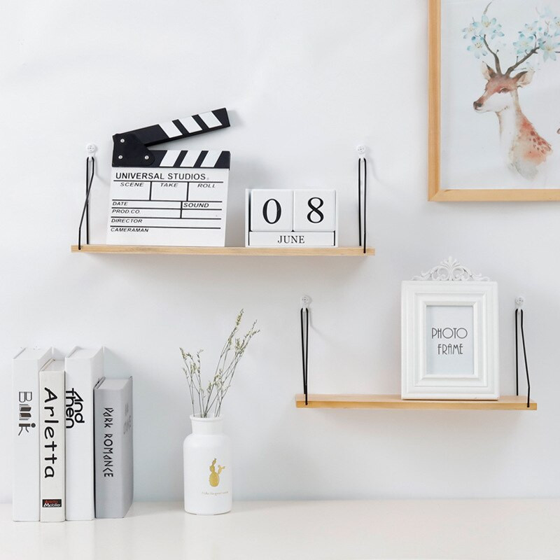 Šiaurės šalių minimalistinio stiliaus dekoratyvinė lentyna medinė sieninė lentyna apdaila sieninė lentyna kambario dekoravimo laikymo lentyna