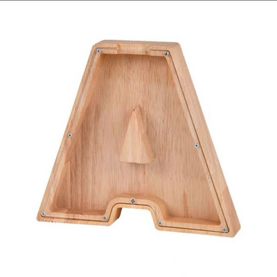 Douăzeci și șase de alfabet englezesc Pușculiță Monede din lemn Cutie de economisire a banilor Borcane Cutie de depozitare pentru monede Ornament de birou Artizanat