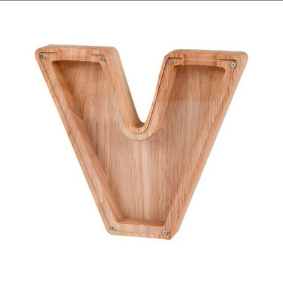 Douăzeci și șase de alfabet englezesc Pușculiță Monede din lemn Cutie de economisire a banilor Borcane Cutie de depozitare pentru monede Ornament de birou Artizanat