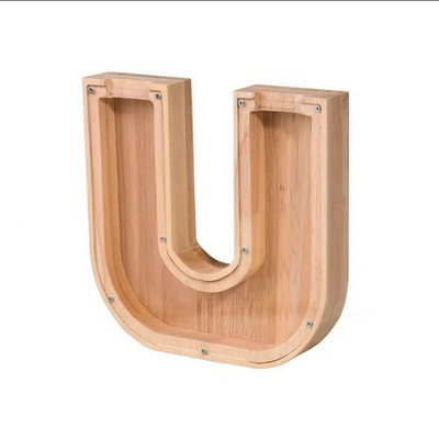Douăzeci și șase de alfabet englezesc Pușculiță Monede din lemn Cutie de economisire a banilor Borcane Cutie de depozitare pentru monede Ornament de birou Artizanat