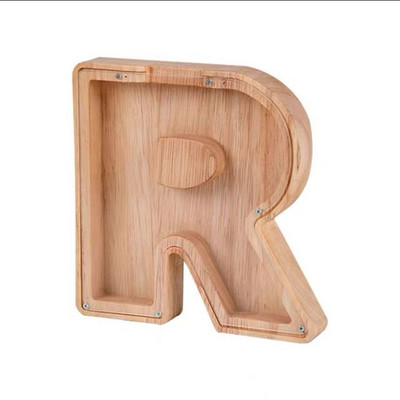 Douăzeci și șase de alfabet englezesc Pușculiță Monede din lemn Cutie de economisire a banilor Borcane Cutie de depozitare pentru monede Ornament de birou Artizanat