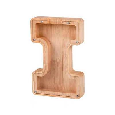 Douăzeci și șase de alfabet englezesc Pușculiță Monede din lemn Cutie de economisire a banilor Borcane Cutie de depozitare pentru monede Ornament de birou Artizanat