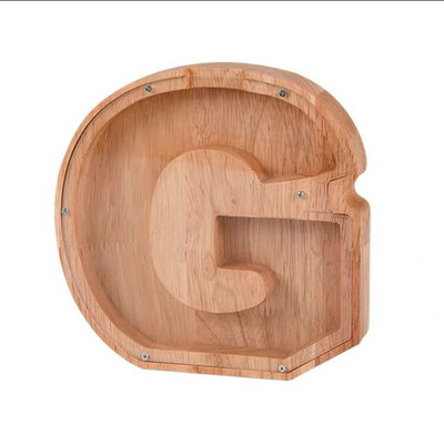 Douăzeci și șase de alfabet englezesc Pușculiță Monede din lemn Cutie de economisire a banilor Borcane Cutie de depozitare pentru monede Ornament de birou Artizanat