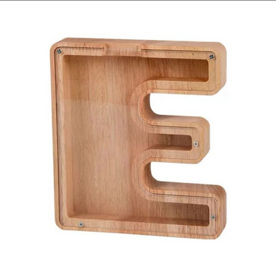 Douăzeci și șase de alfabet englezesc Pușculiță Monede din lemn Cutie de economisire a banilor Borcane Cutie de depozitare pentru monede Ornament de birou Artizanat