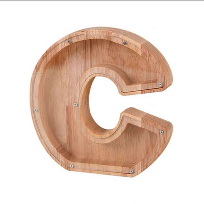 Douăzeci și șase de alfabet englezesc Pușculiță Monede din lemn Cutie de economisire a banilor Borcane Cutie de depozitare pentru monede Ornament de birou Artizanat