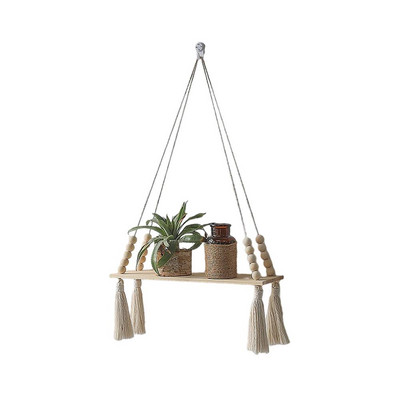 Makrame police za spavaću sobu i biljke Boho kućni dekor Božićni ukrasi Drvena zidna polica Držač za svijeće Plutajuće police Poklon