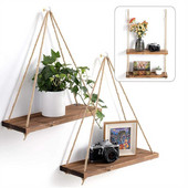 Монтирани на стена Висящи рафтове Рафт Дървени плаващи рафтове Декорация на стена Домашен декор Саксия за растения Поставка за витрини Направи си сам Украси