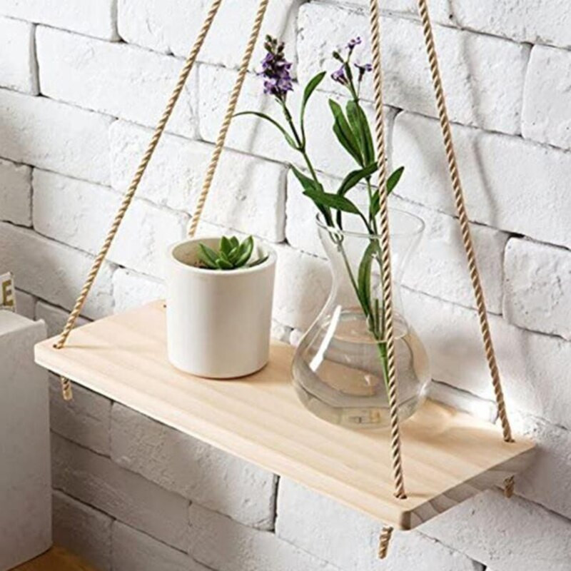 Монтирани на стена Висящи рафтове Рафт Дървени плаващи рафтове Декорация на стена Домашен декор Саксия за растения Поставка за витрини Направи си сам Украси