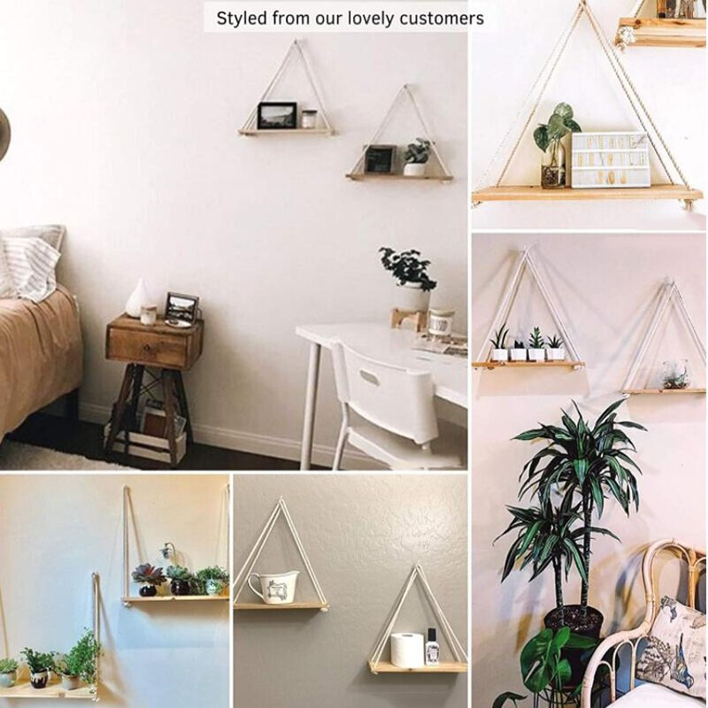 Монтирани на стена Висящи рафтове Рафт Дървени плаващи рафтове Декорация на стена Домашен декор Саксия за растения Поставка за витрини Направи си сам Украси