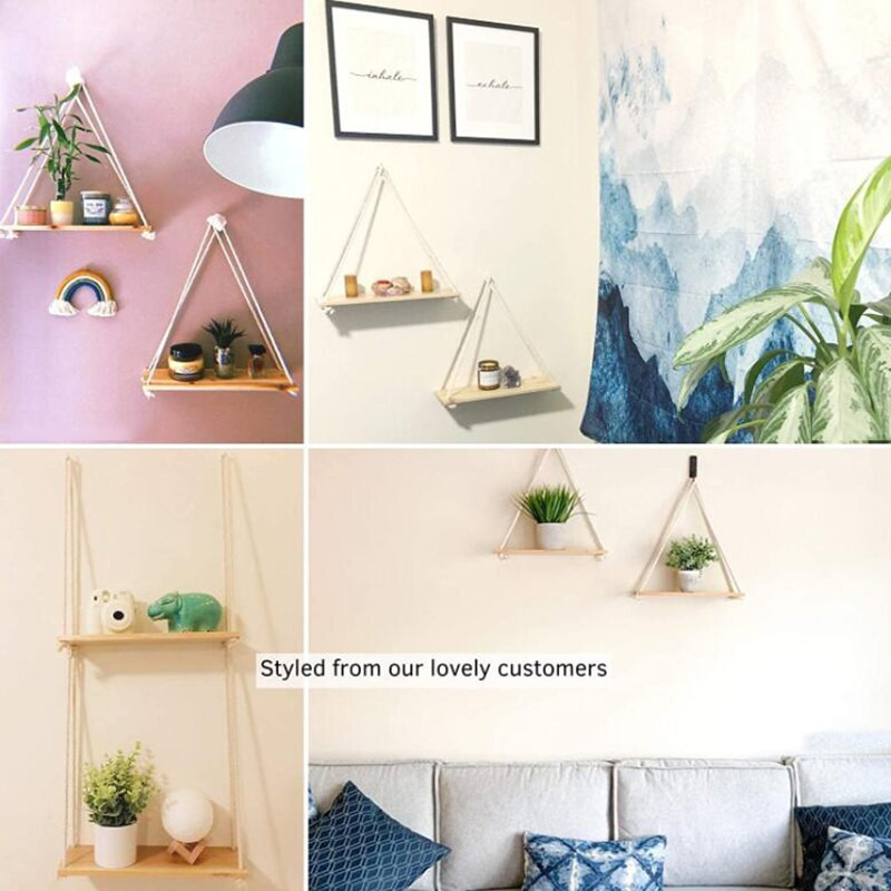 Монтирани на стена Висящи рафтове Рафт Дървени плаващи рафтове Декорация на стена Домашен декор Саксия за растения Поставка за витрини Направи си сам Украси