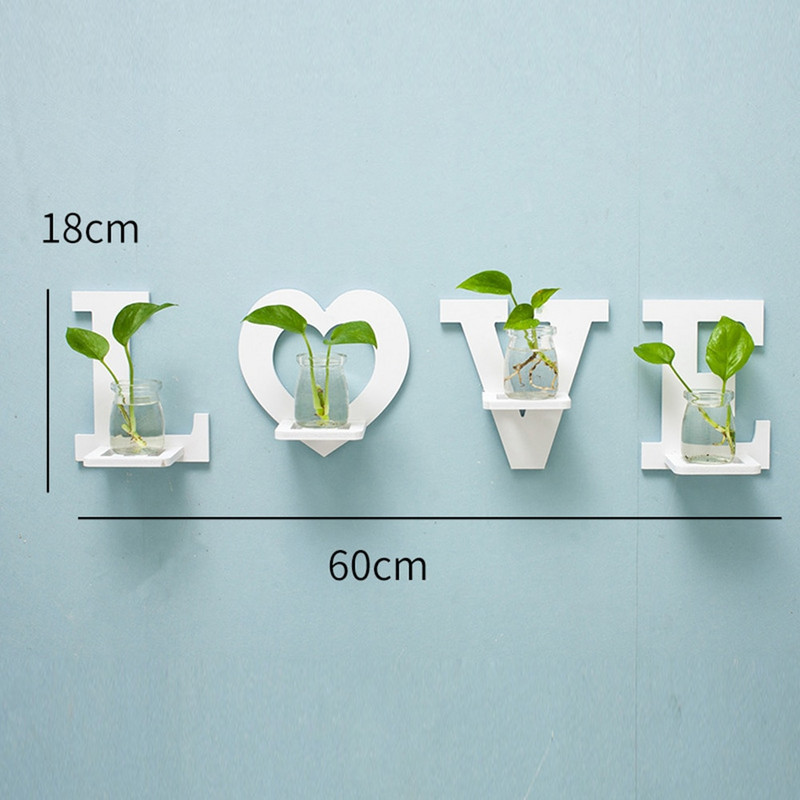 4 vnt. NAMŲ MEILĖS laiškų pakabinamas vazoninių augalų laikymo lentynos laikiklis Kambario dekoro sieninis laikiklis Vidaus dekoro vestuvių vakarėlis
