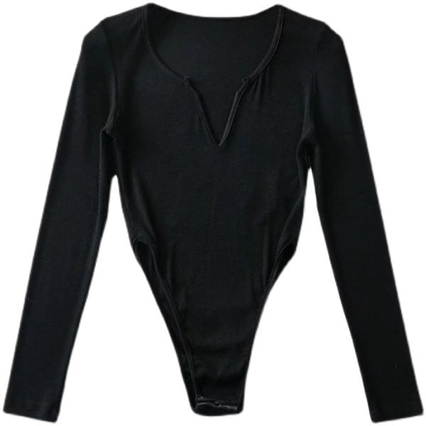 Bodis ilgomis rankovėmis su V formos iškirpte