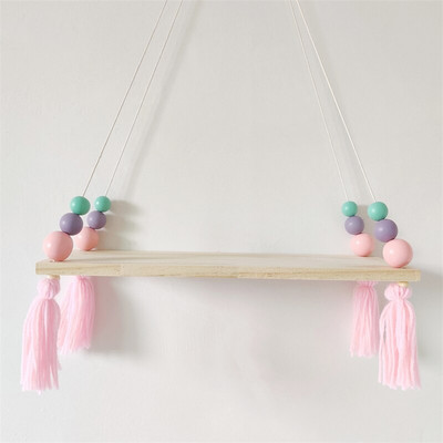 Nordic gyerekszoba fali dekoráció Bojtok tároló polc állvány falra akasztható fajátékok Modell babaszoba berendezése Artic lakberendezés