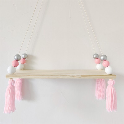 Nordic gyerekszoba fali dekoráció Bojtok tároló polc állvány falra akasztható fajátékok Modell babaszoba berendezése Artic lakberendezés