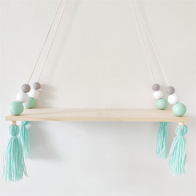 Nordic gyerekszoba fali dekoráció Bojtok tároló polc állvány falra akasztható fajátékok Modell babaszoba berendezése Artic lakberendezés