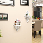 Baltos sienos laikymo lentynos Naujo europietiško stiliaus lentynos lentynos laikiklis pakabinamas lenta deimanto formos 3D miegamojo sienos namų dekoravimas