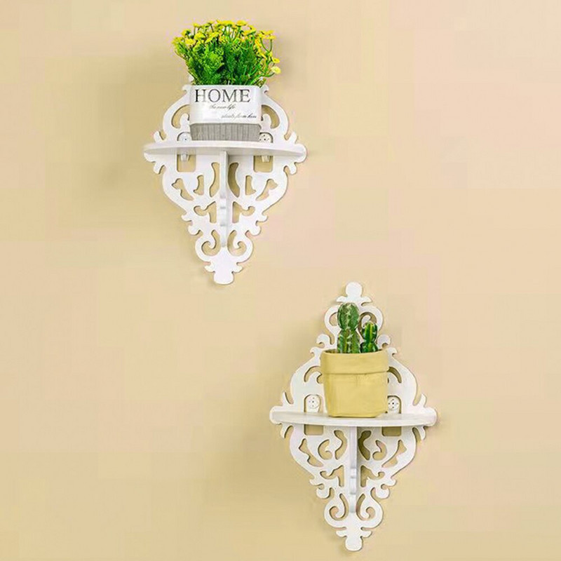 Baltos sienos laikymo lentynos Naujo europietiško stiliaus lentynos lentynos laikiklis pakabinamas lenta deimanto formos 3D miegamojo sienos namų dekoravimas