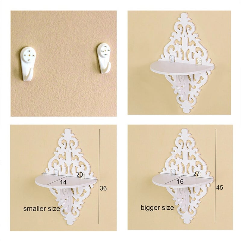 Baltos sienos laikymo lentynos Naujo europietiško stiliaus lentynos lentynos laikiklis pakabinamas lenta deimanto formos 3D miegamojo sienos namų dekoravimas