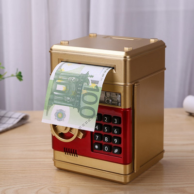 Elektronikus Piggy Bank ATM Jelszó Pénzdoboz Készpénz Érmék Takarékdoboz ATM banki széf Automata befizetés Bankjegy Születésnapi ajándékok