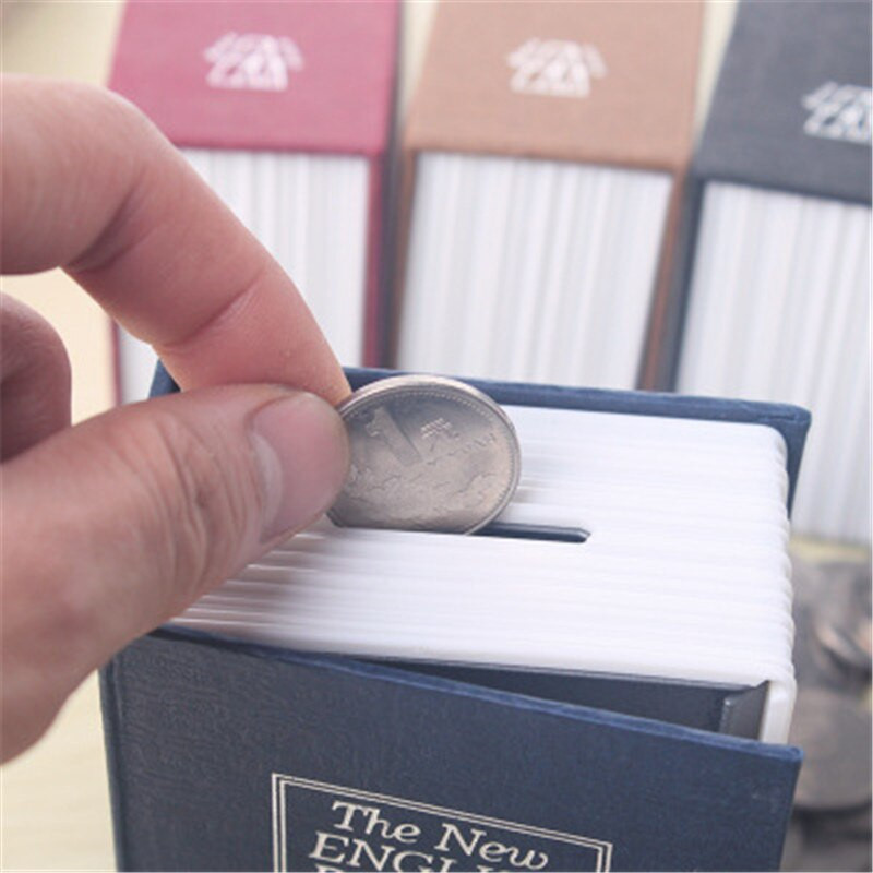 Kreatív angol szótár Shape Money Saving Box Széf könyv malacpersely kulcsos pénzérmék takarékdobozokkal