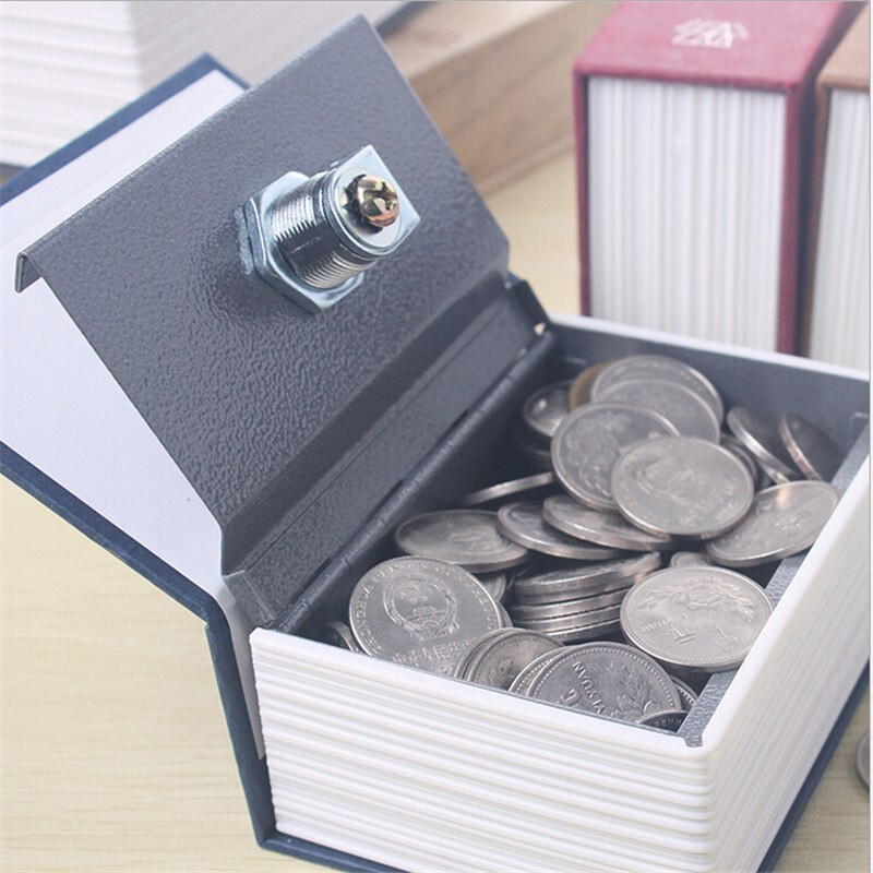 Kreatív angol szótár Shape Money Saving Box Széf könyv malacpersely kulcsos pénzérmék takarékdobozokkal