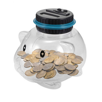 Cartoon Pig Electronic Counting Piggy Bank Διαφανής Organizer Money Box for Automated Digital Electronic Digital Saving C6UE