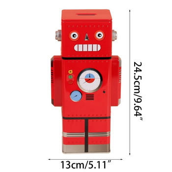 Χαριτωμένο Robot Coin Bank Box Κινούμενα σχέδια Βάζο χρημάτων Εξοικονόμηση μετρητών για παιδιά Ενήλικες Αγόρια Κορίτσια Χριστούγεννα Γενέθλια Πρωτοχρονιά Χονδρική