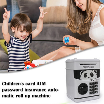 ΔΩΡΕΑΝ ΑΠΟΣΤΟΛΗ Piggy Bank Panda Toy Child Gift Mini ATM Money Χρηματοκιβώτιο με αναγνώριση προσώπου και ρολό με δακτυλικά αποτυπώματα