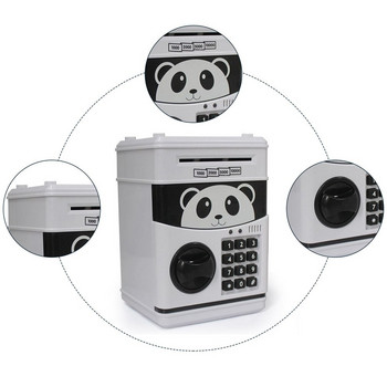 ΔΩΡΕΑΝ ΑΠΟΣΤΟΛΗ Piggy Bank Panda Toy Child Gift Mini ATM Money Χρηματοκιβώτιο με αναγνώριση προσώπου και ρολό με δακτυλικά αποτυπώματα