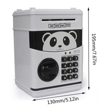 ΔΩΡΕΑΝ ΑΠΟΣΤΟΛΗ Piggy Bank Panda Toy Child Gift Mini ATM Money Χρηματοκιβώτιο με αναγνώριση προσώπου και ρολό με δακτυλικά αποτυπώματα