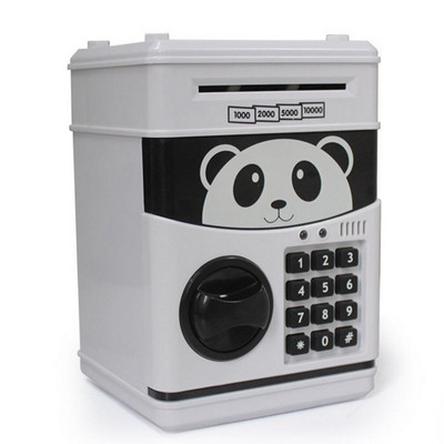 INGYENES SZÁLLÍTÁS Piggy Bank Panda Toy Child Gift Mini ATM pénzszéf arcfelismeréssel és ujjlenyomat-pénzhengerrel