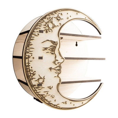 Afișaj de cristal montat pe perete Raft lunar Rafturi decor de perete Raft de sticlă Suport pentru cristale pentru raft pentru uleiuri esențiale în camera de zi