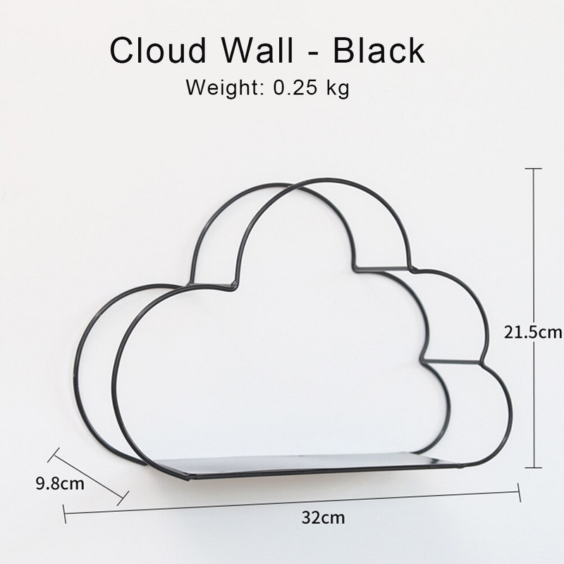 Raft de perete Cloud Raft decorativ din fier Rafturi plutitoare Raft pentru camera copiilor Rafturi decorative Decorarea camerei