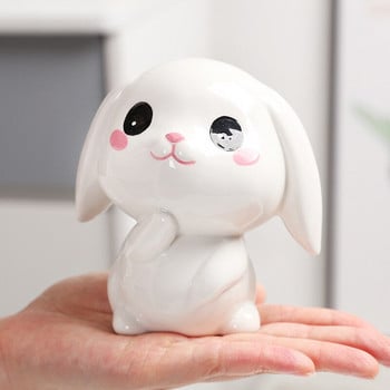 Cute Rabbits Ceramics Κουμπαράς Creative Coin Βάζο αποθήκευσης χρημάτων Δημιουργικό χαριτωμένα κορίτσια αγόρια δώρο γενεθλίων Διακόσμηση επιφάνειας εργασίας σπιτιού