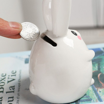 Cute Rabbits Ceramics Κουμπαράς Creative Coin Βάζο αποθήκευσης χρημάτων Δημιουργικό χαριτωμένα κορίτσια αγόρια δώρο γενεθλίων Διακόσμηση επιφάνειας εργασίας σπιτιού