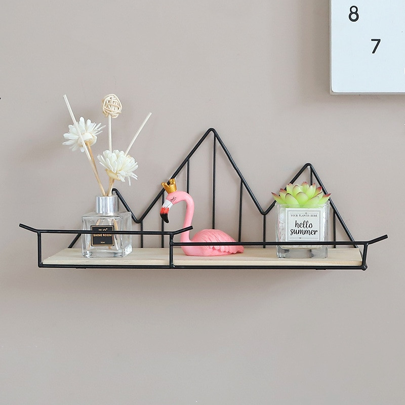 CAPTAINIRON kalna formas sienas piekaramie plaukti nodic dzelzs sienas plaukts mājas uzglabāšanai Skandināvu stila mājas dekorēšanai metāla statīvs