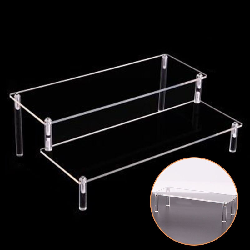 Suport de afișare cosmetice de 1/2 niveluri, acrilic transparent, detașabil, raft, suport pentru jucării, accesorii de organizare a afișajului de panificație