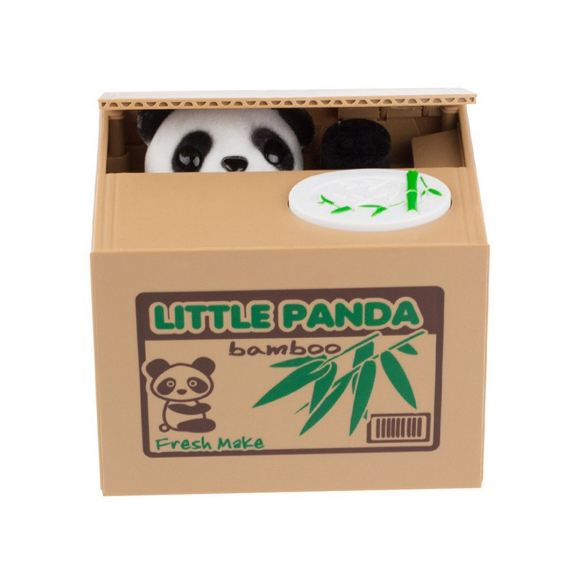 Aranyos Panda malacpersely gyerekeknek elektronikus pénz takarékdoboz Jar macska játék ajándék gyerekeknek érmék tároló doboz Pénzbetét takarékdoboz