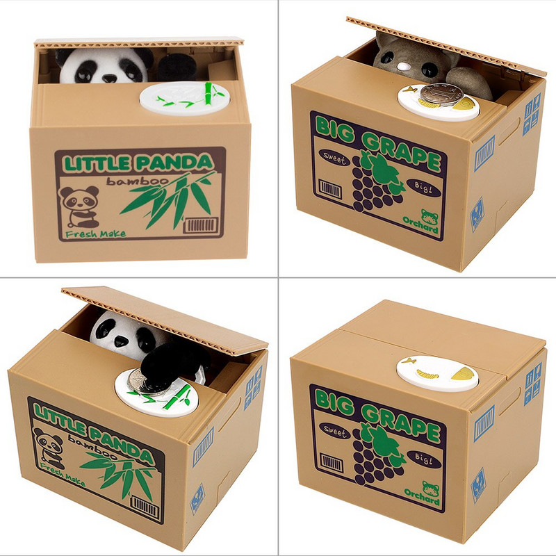Aranyos Panda malacpersely gyerekeknek elektronikus pénz takarékdoboz Jar macska játék ajándék gyerekeknek érmék tároló doboz Pénzbetét takarékdoboz