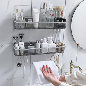 Μη διάτρητη σχάρα αποθήκευσης τουαλέτας ράφι μπάνιου μπάνιου γαργάρα ράφι τοίχου για πετσέτες μπάνιου
