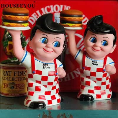 Big Boy Hamburger Piggy Bank America Classic Cartoon Resin Action Figure Κουτί εξοικονόμησης χρημάτων Παιχνίδι Δώρο για παιδιά Βάζο με κέρματα