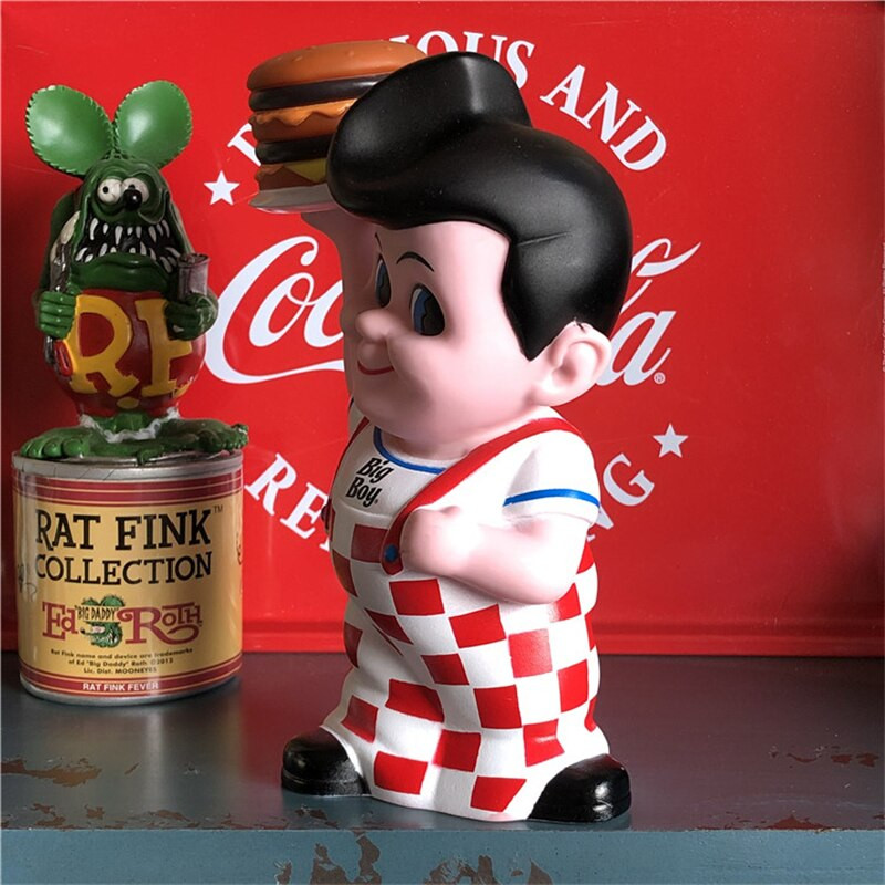 Big Boy Hamburger Piggy Bank America Classic Cartoon Resin Action Figure Money Saving Box Играчка Подарък за деца Буркан с монети